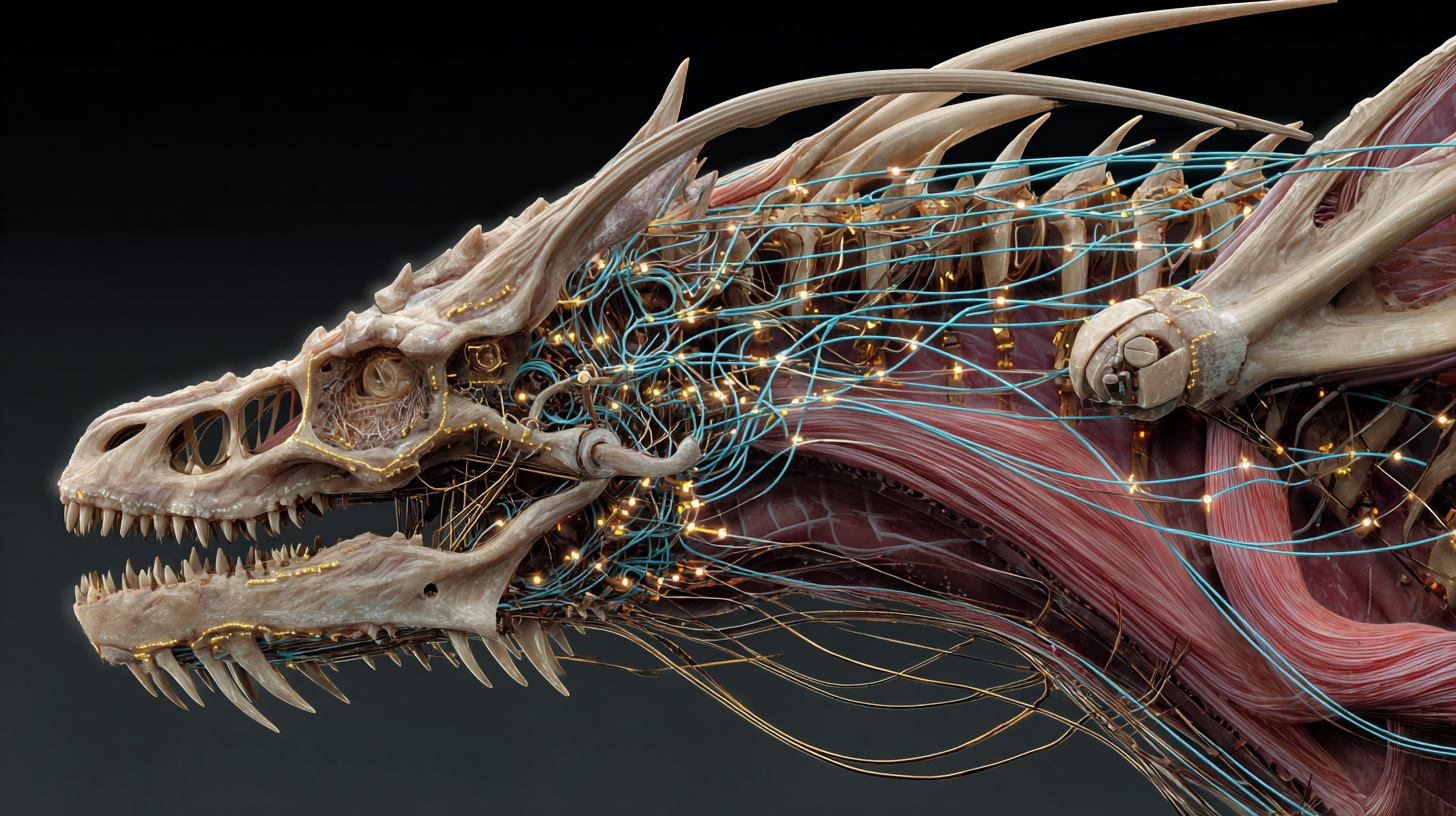 Sezione anatomica del cranio del drago